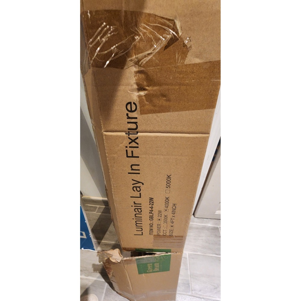 Green BEAM LAY IN FIXTURE FLAT LED PANEL EDGELIT 4"X48X1" SLEEK AND MODERN 4000K - Picture 6 of 7